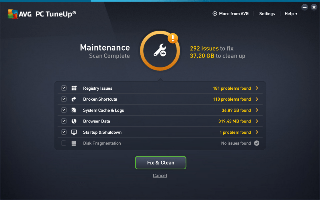 avg tune up mac